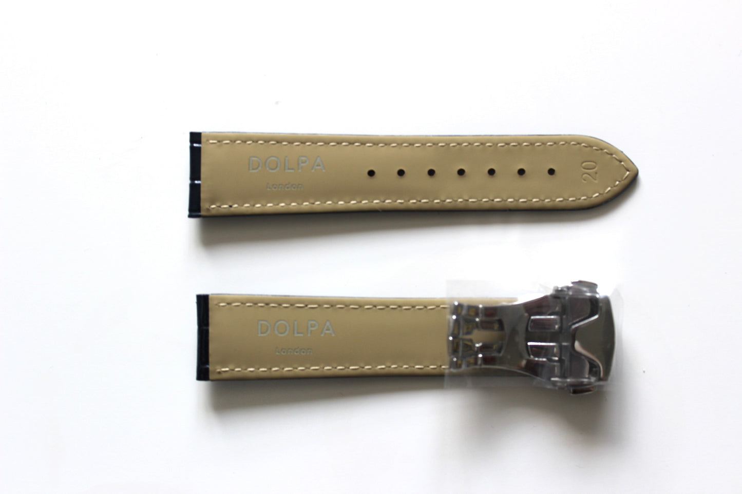 Dolpa Premium Navy Blue Leather Strap for Cartier 20mm Band Deployant Clasp