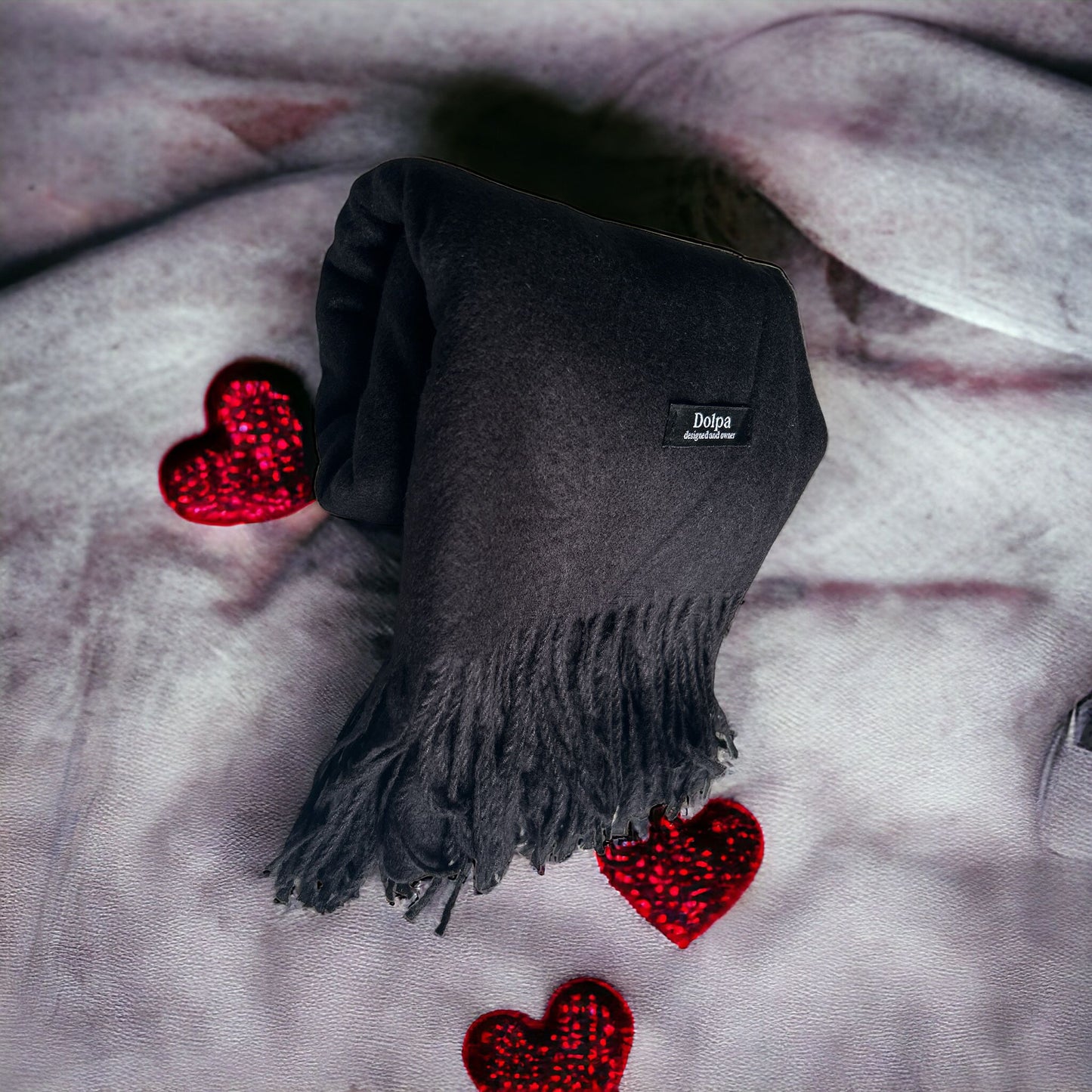 Luxury Cashmere Pashmina Black Scarf