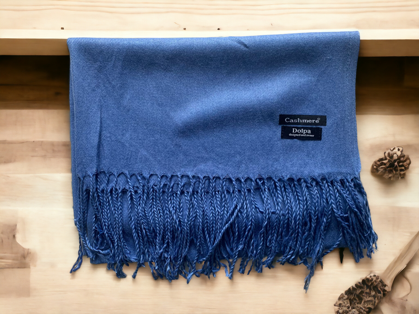 Luxury Cashmere Blue Scarf 230 Grams