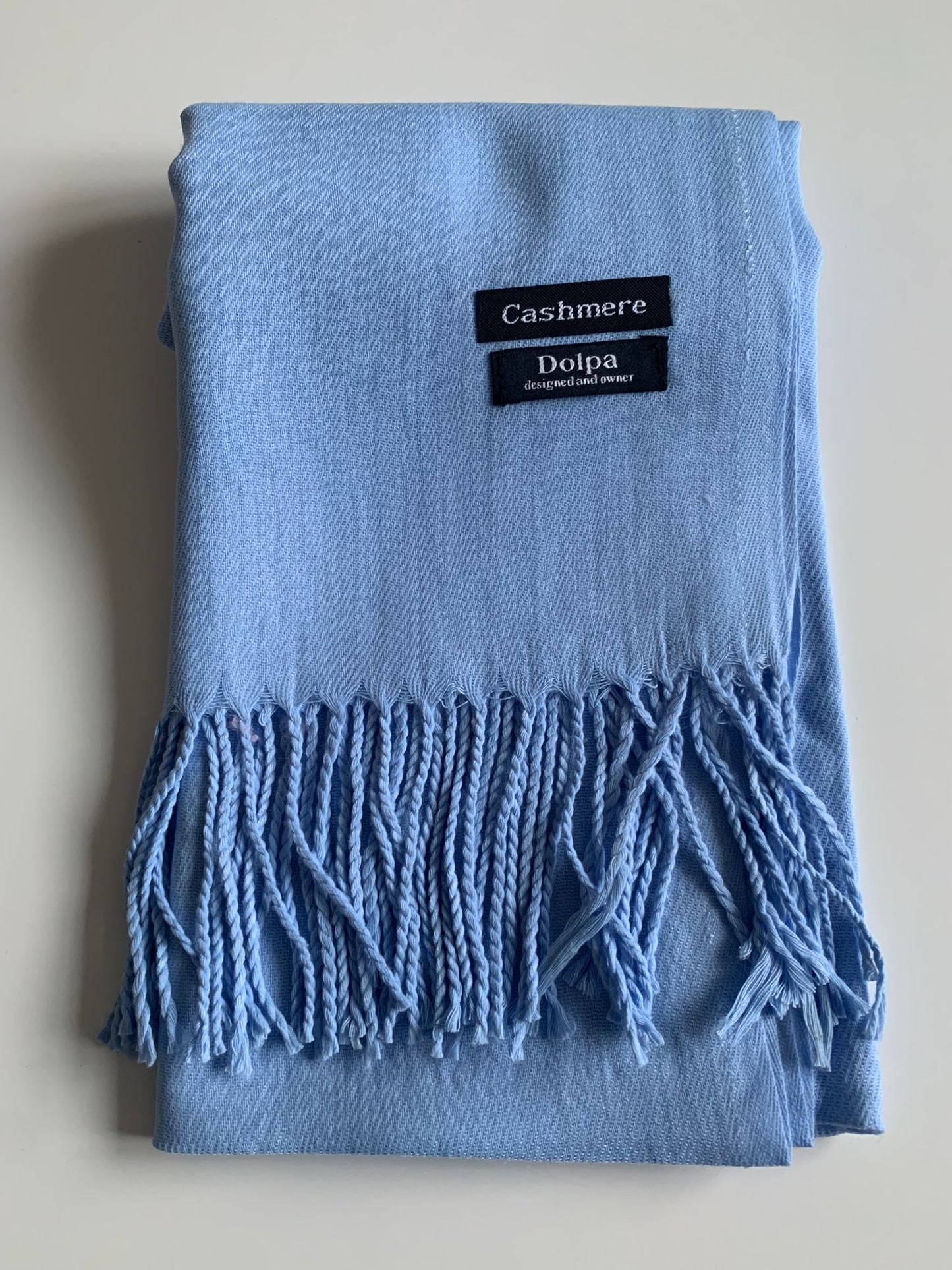 Luxury Cashmere Light Sky Blue Scarf 230 Grams