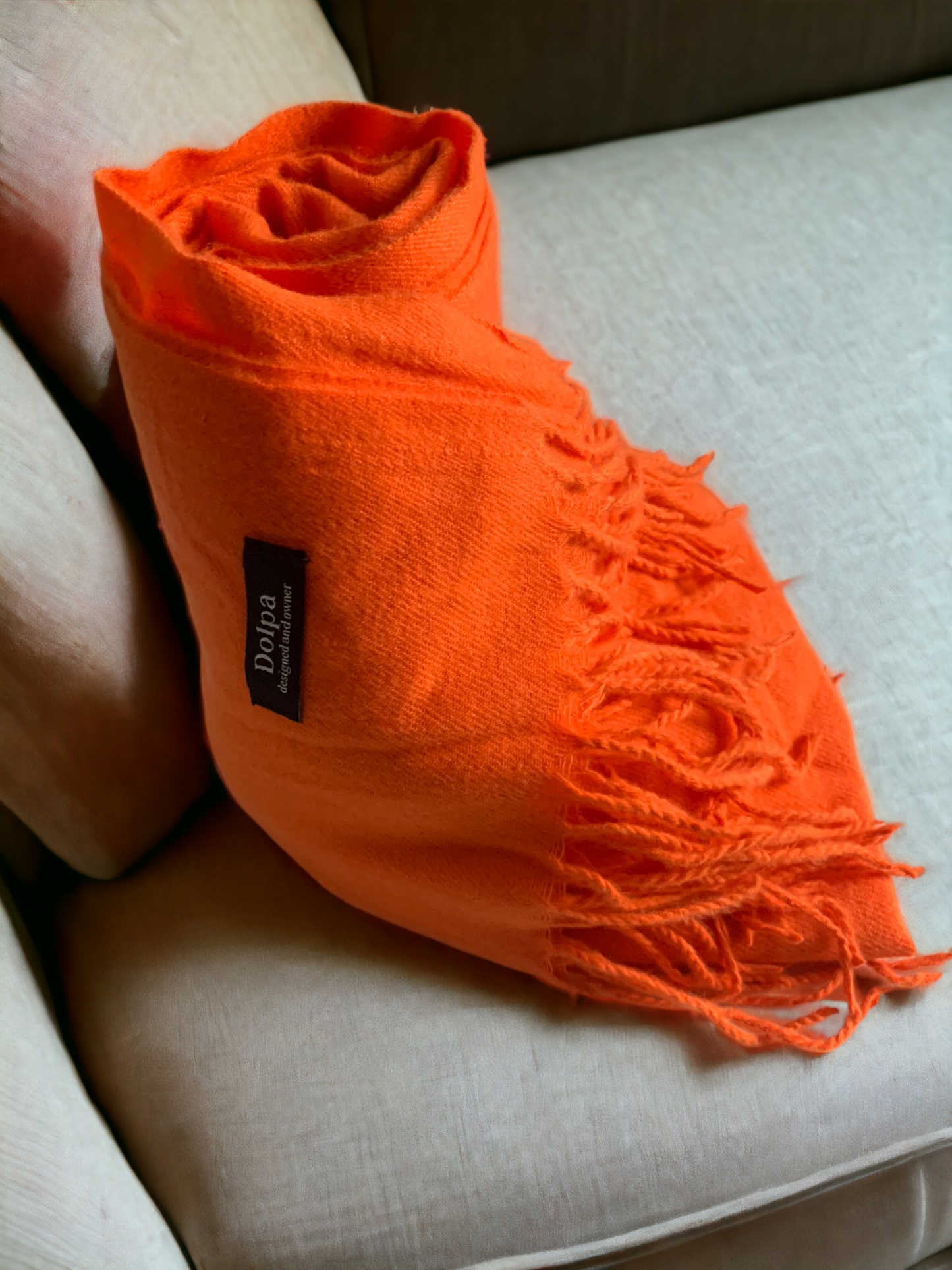 Luxury Cashmere Pashmina Orange Scarf