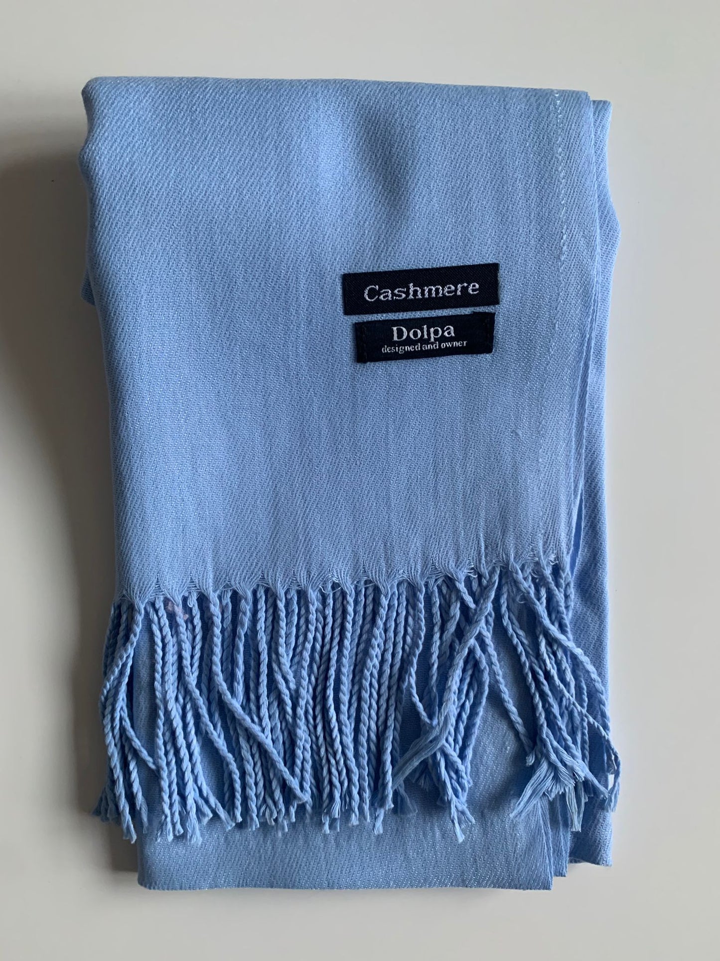 Luxury Cashmere Light Sky Blue Scarf 230 Grams