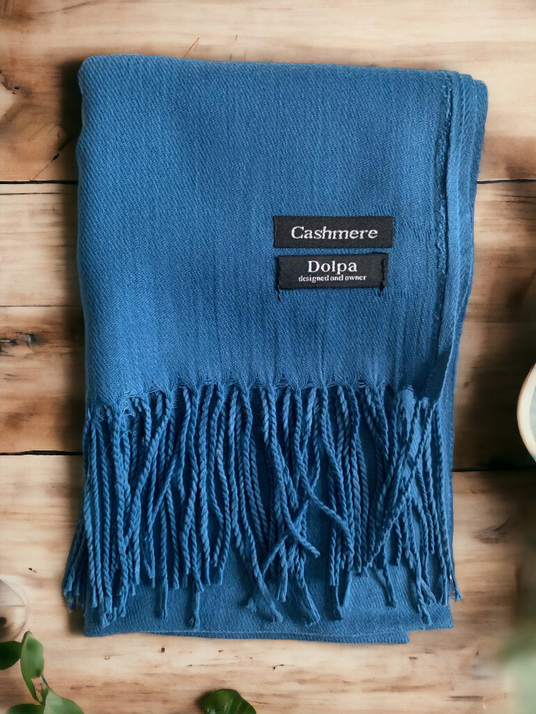 Luxury Cashmere Light Blue Scarf 230 Grams
