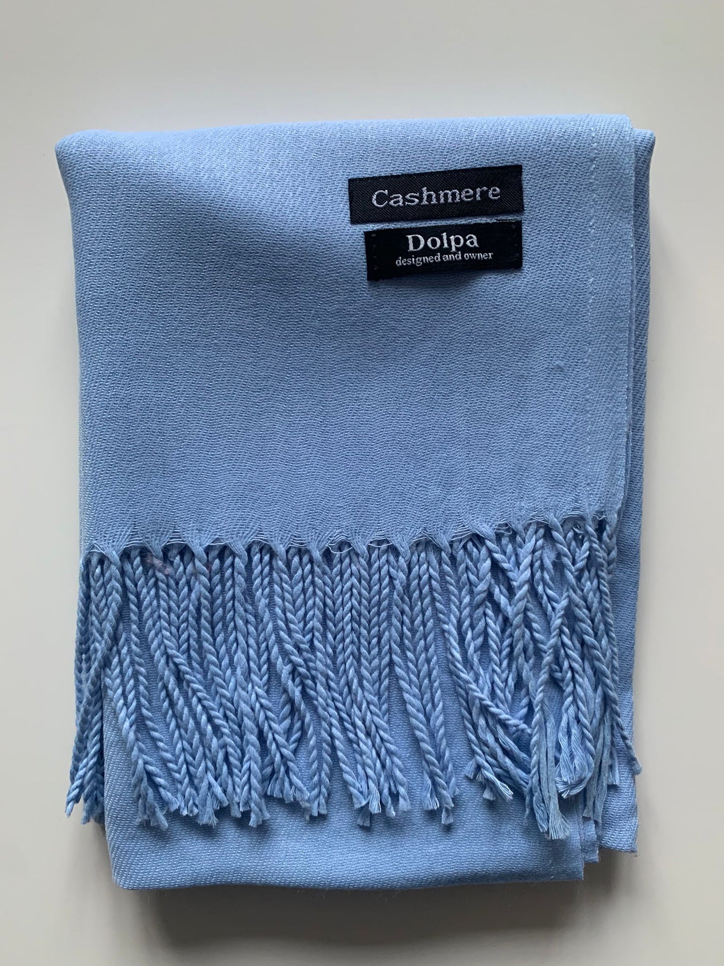 Luxury Cashmere Light Sky Blue Scarf 230 Grams