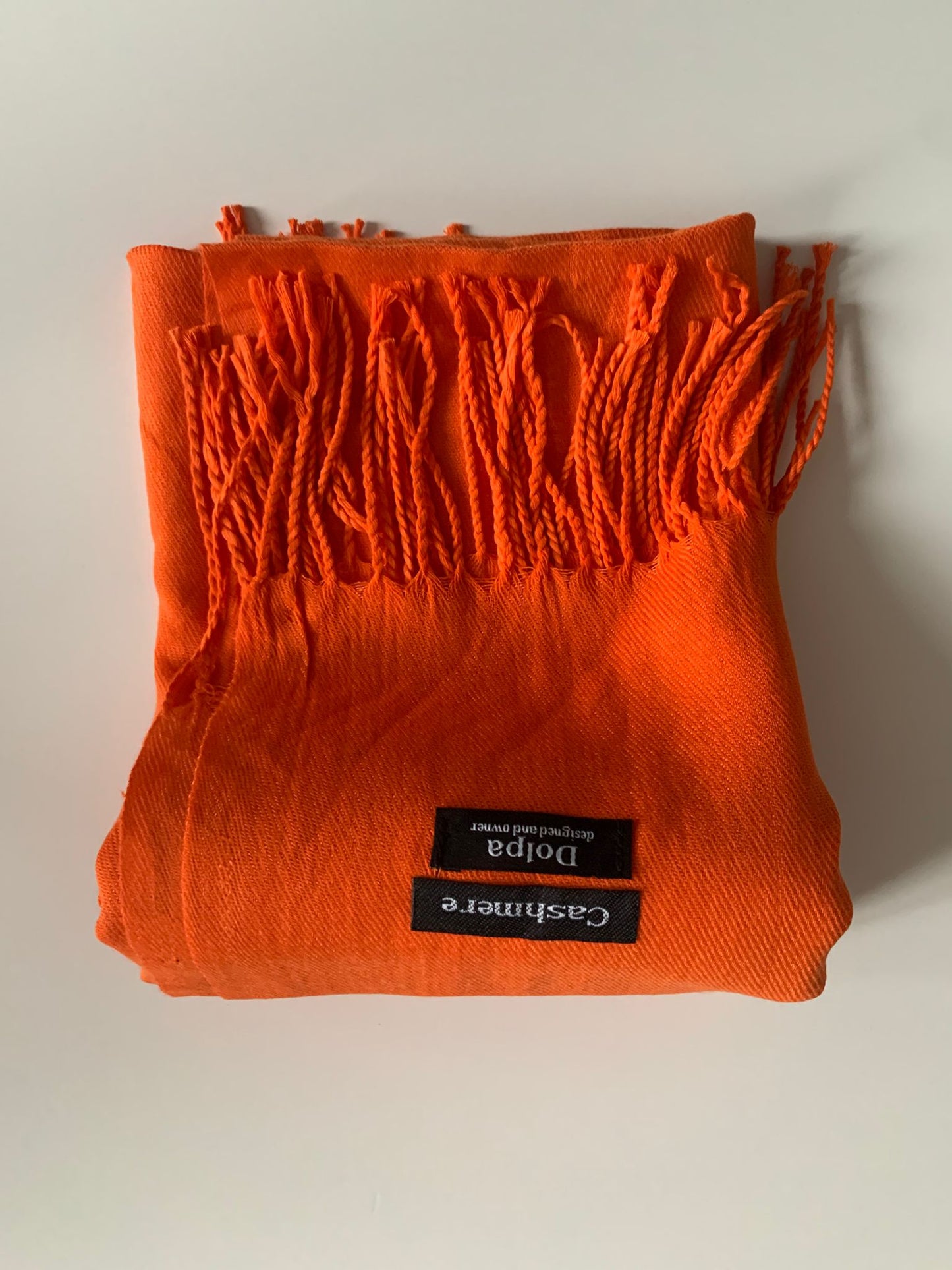 Luxury Cashmere Light Orange Scarf 230 Grams