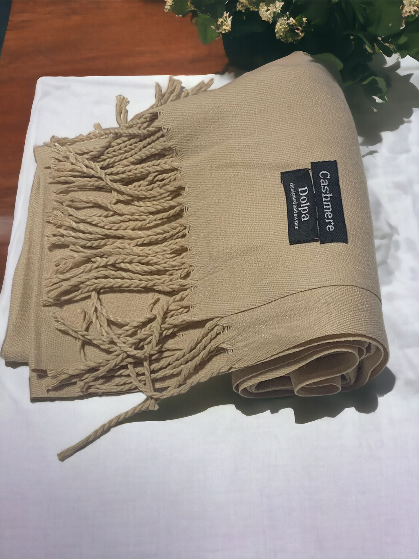 Luxury Cashmere Camel Scarf 230 Grams
