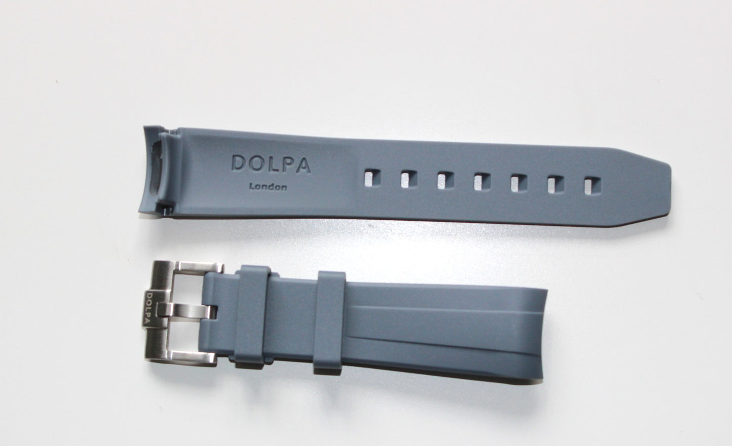 Dolpa 20mm Curved Ended Grey Rubber Strap