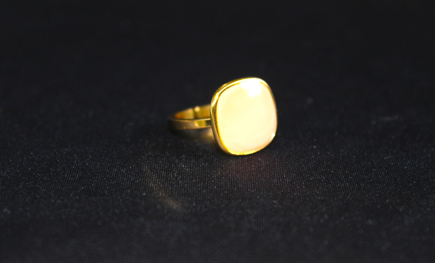 Hetien Jade 18K Plated Adjustable Ring
