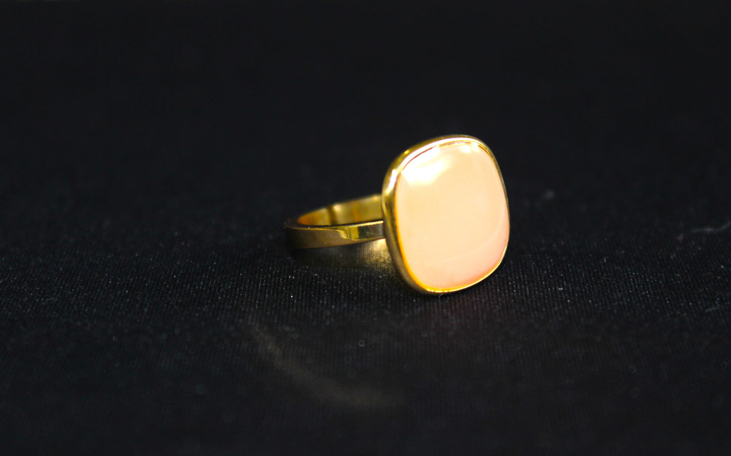 Hetien Jade 18K Plated Adjustable Ring