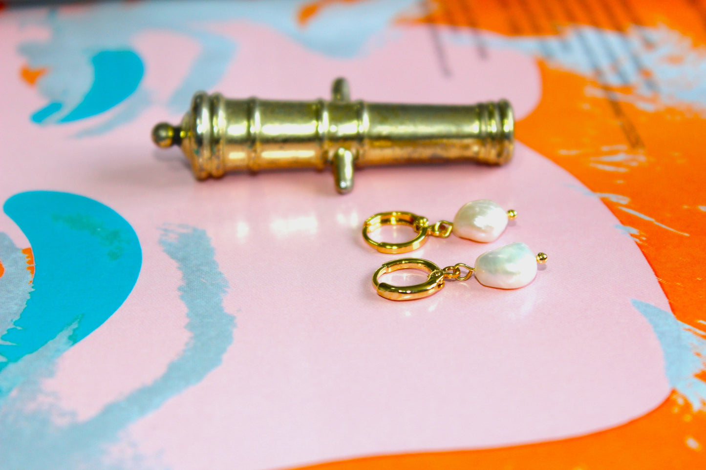 Pearl Drop Earring/ 18K Gold Plated