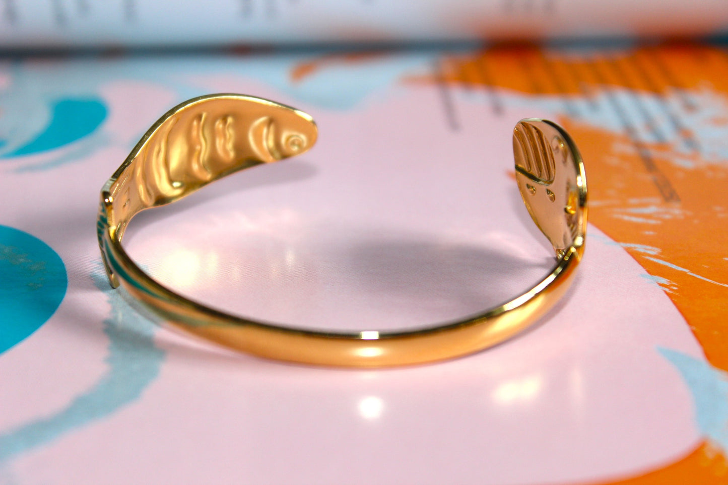 Fish Cuff Bracelet Gold Plated
