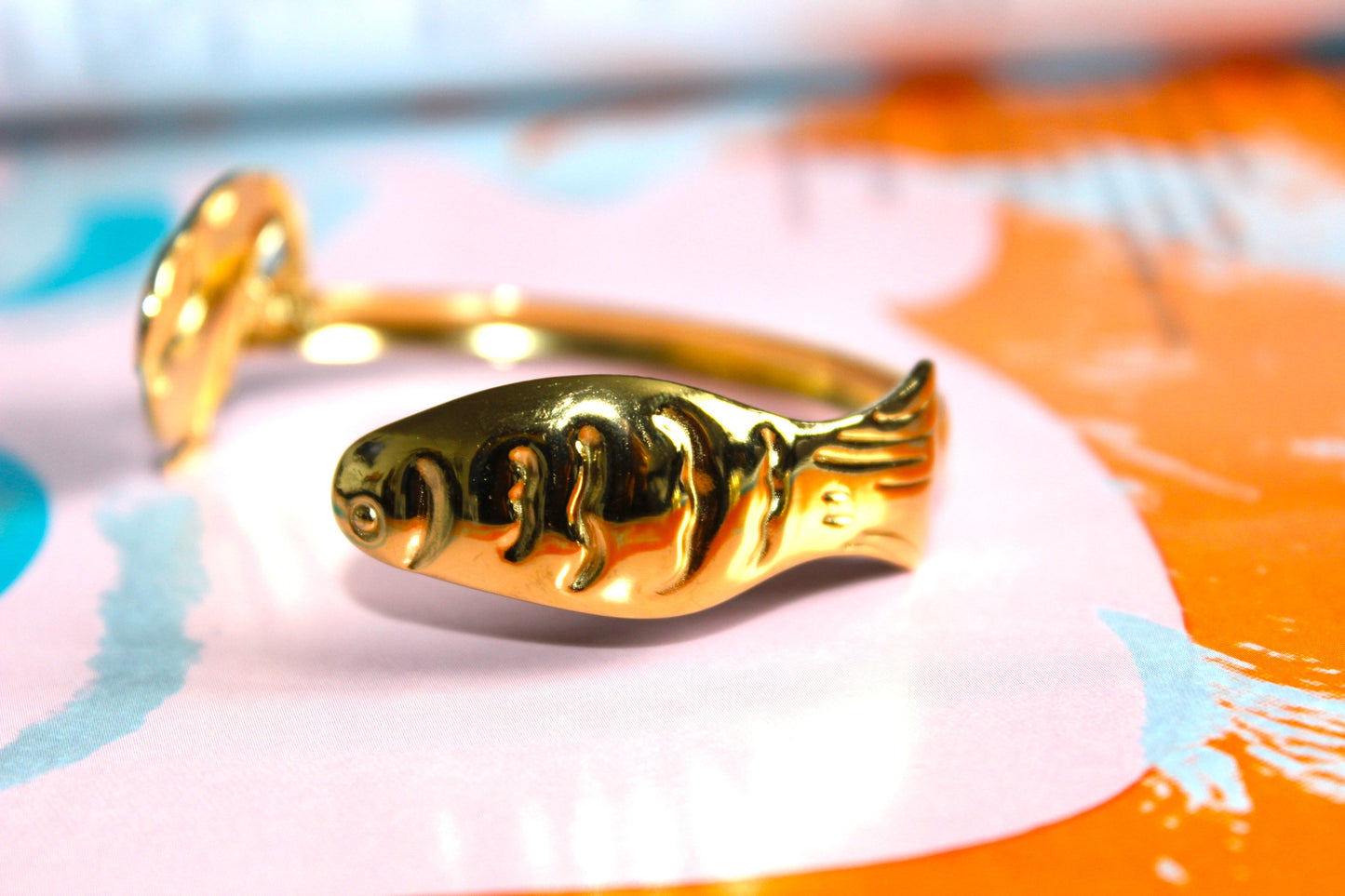 Fish Cuff Bracelet Gold Plated