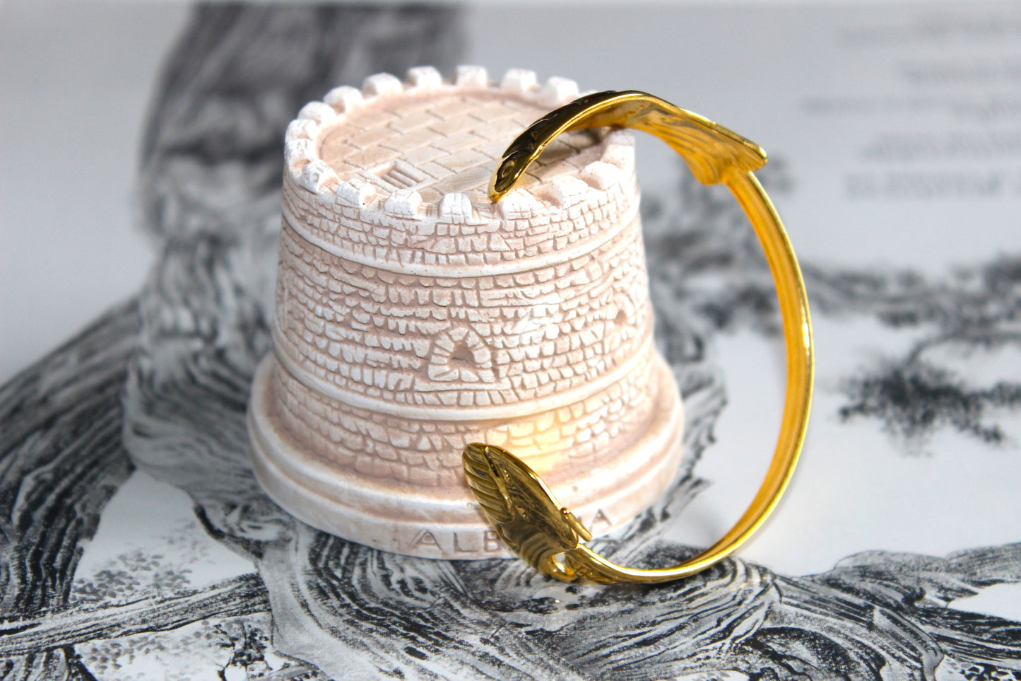 Fish Cuff Bracelet Gold Plated