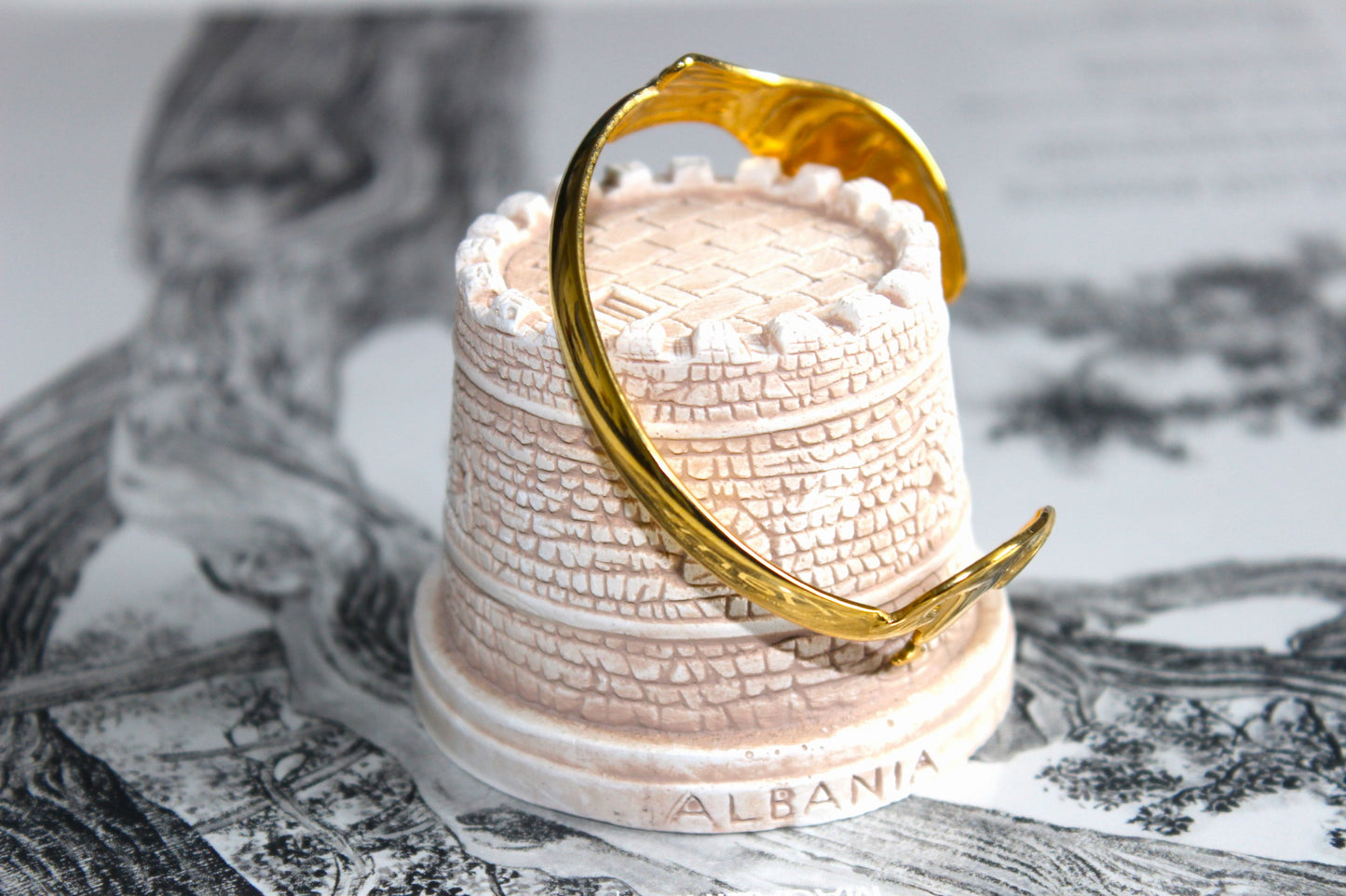 Fish Cuff Bracelet Gold Plated