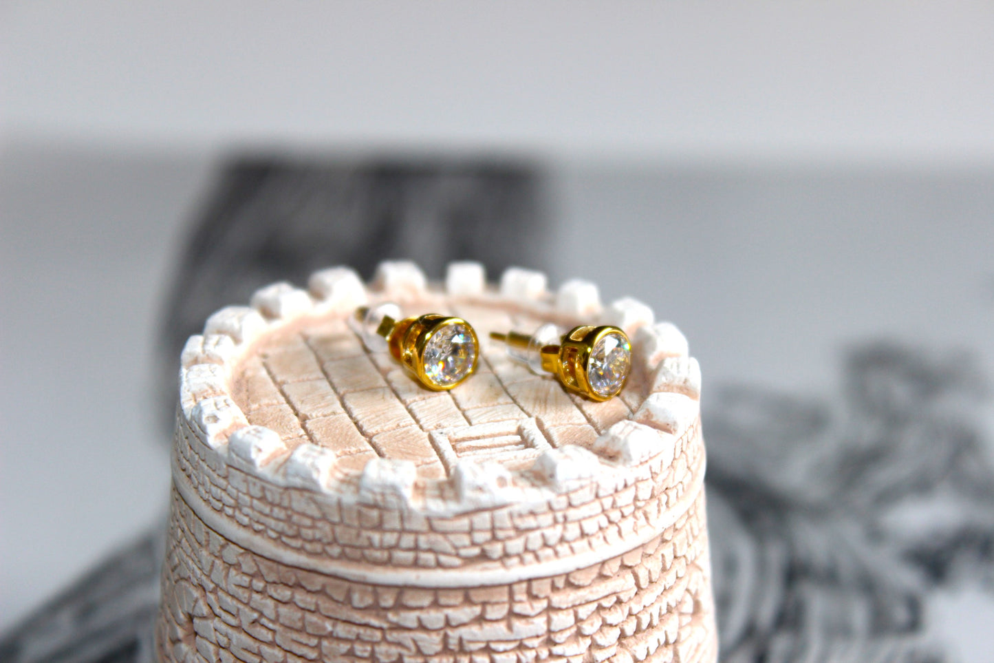 RBC CZ Stud Gold Plated
