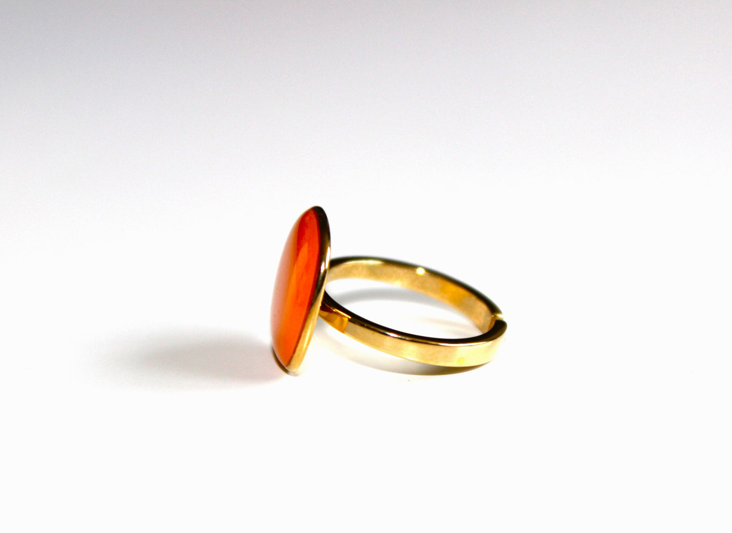 Coral 18K Plated Adjustable Ring