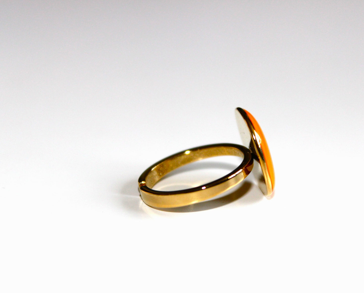Coral 18K Plated Adjustable Ring