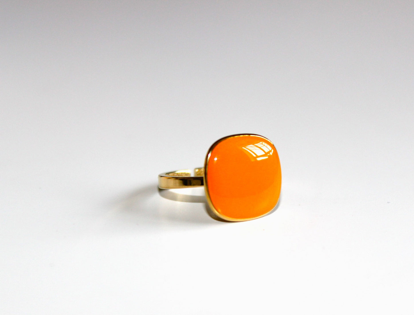 Coral 18K Plated Adjustable Ring