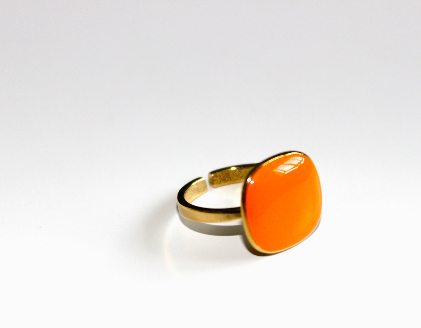 Coral 18K Plated Adjustable Ring
