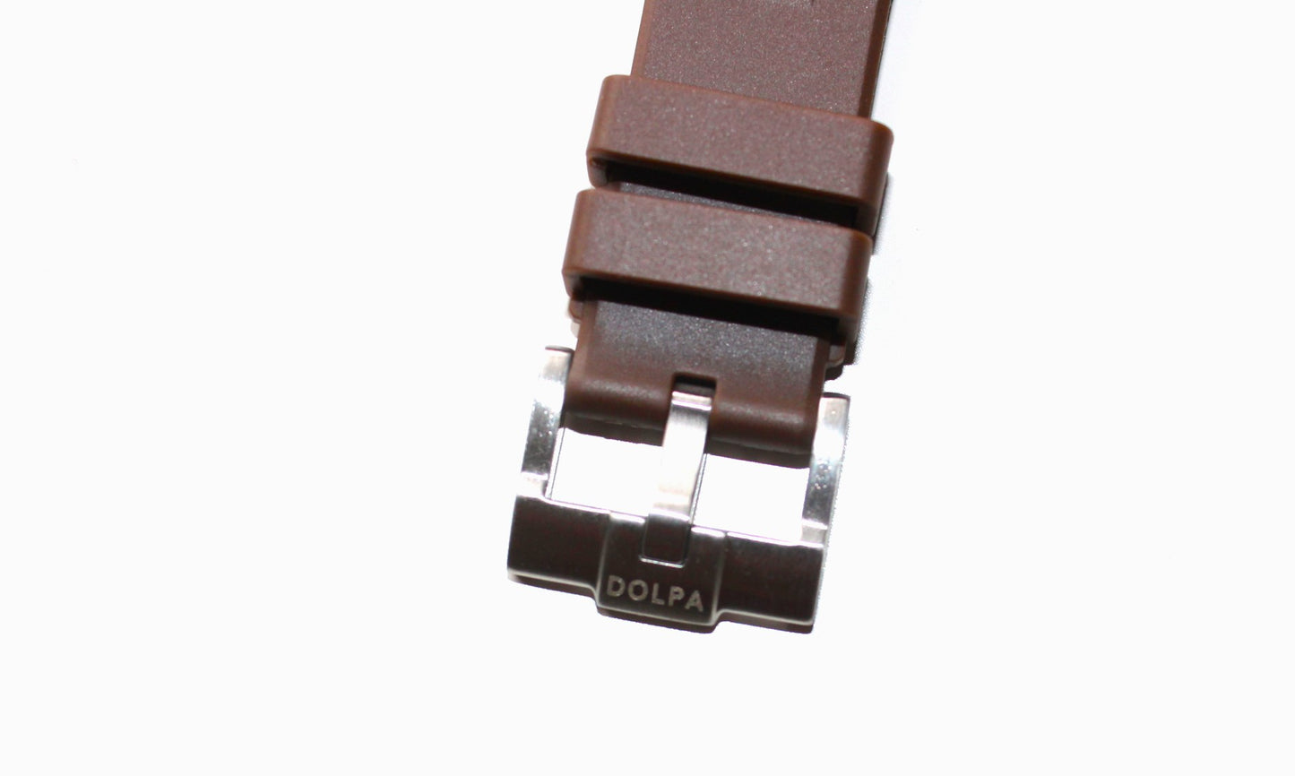 Dolpa 20mm Curved Ended Brown Rubber Strap