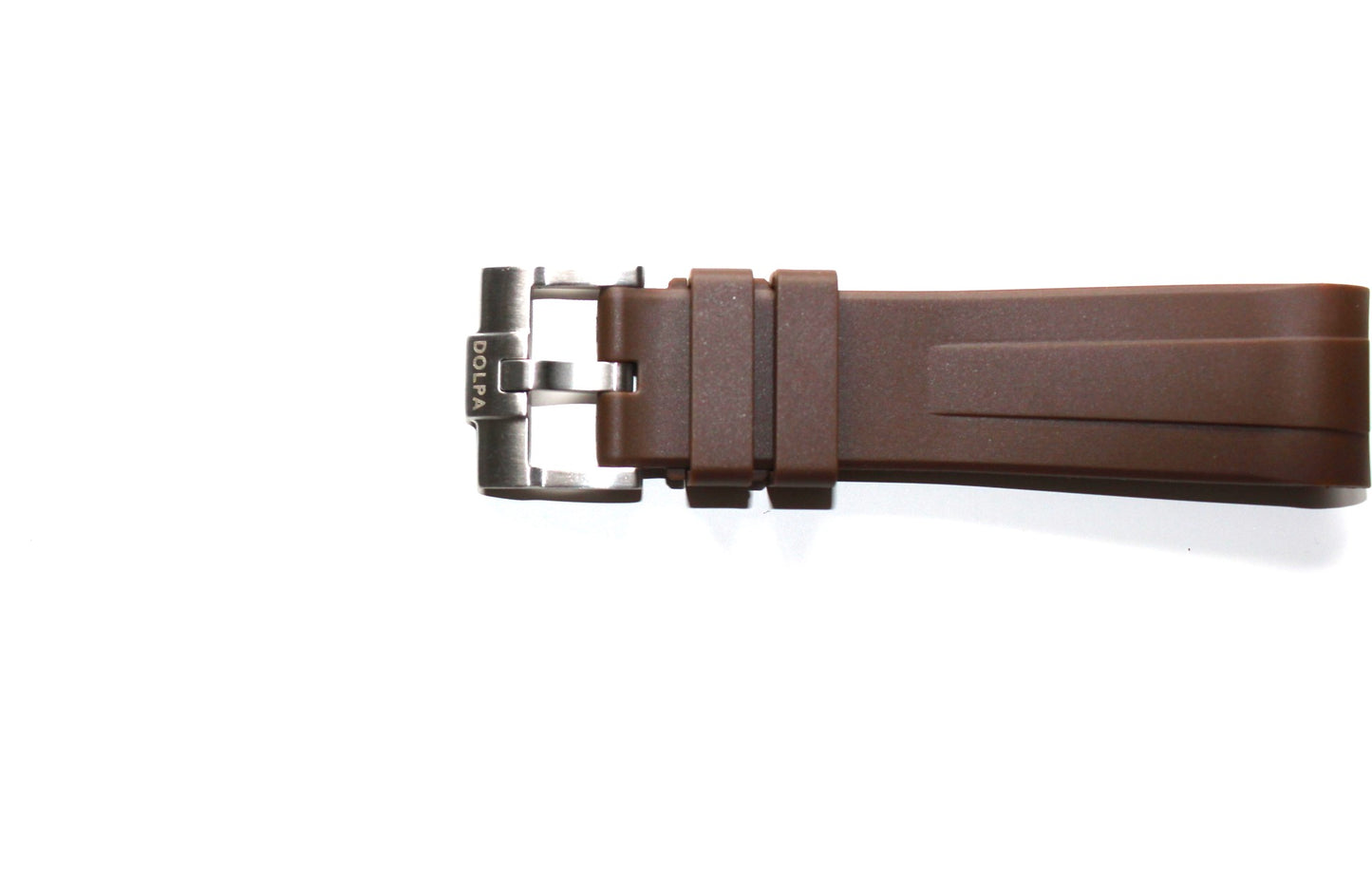 Dolpa 20mm Curved Ended Brown Rubber Strap