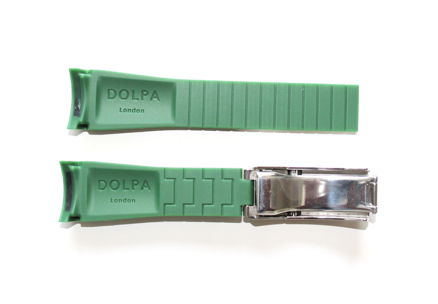Dolpa 21mm Curved Ended Green Rubber Strap with Deployant Clasp