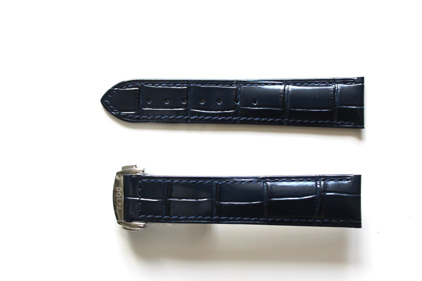 Dolpa Premium Navy Blue Leather Strap for Cartier 20mm Band Deployant Clasp