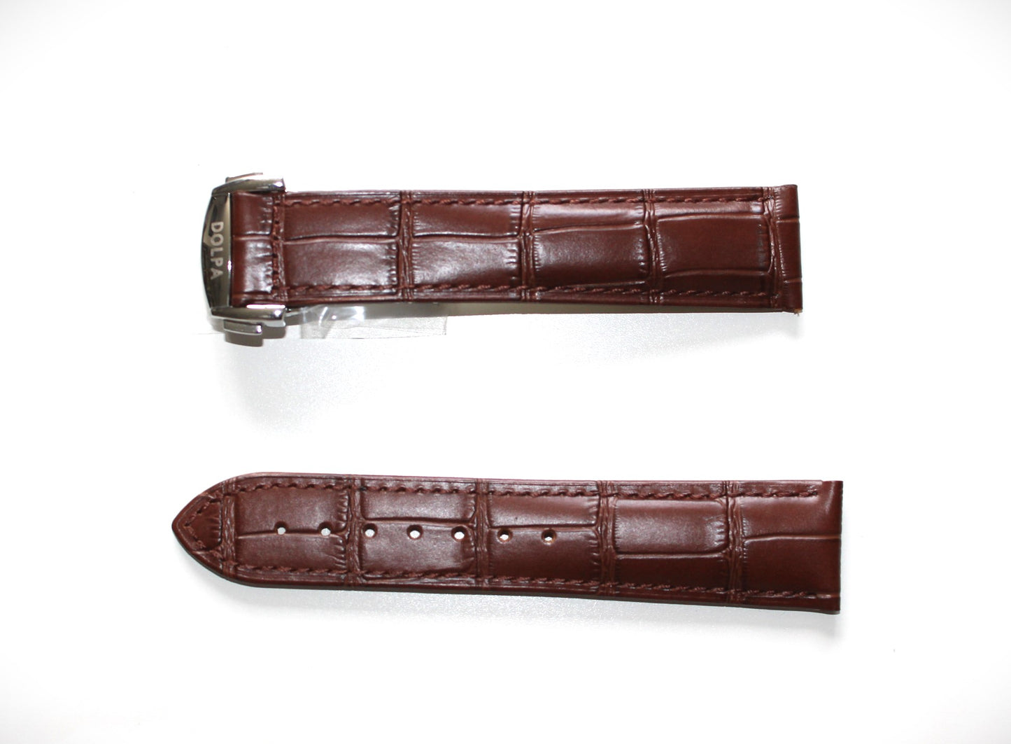 Dolpa Premium Brown Leather Strap for Cartier 19mm Band Deployant Clasp