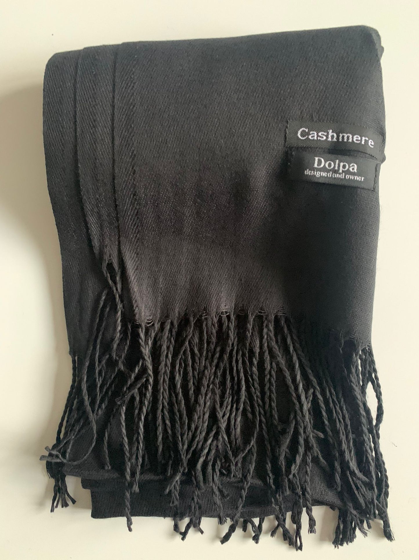 Luxury Cashmere Black Scarf 230 Grams