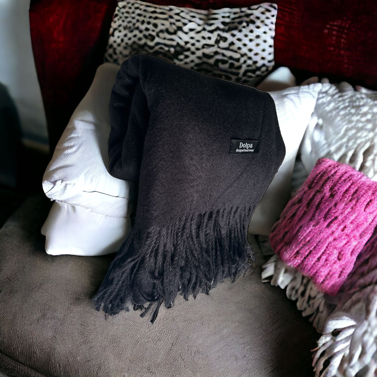 Luxury Cashmere Pashmina Black Scarf