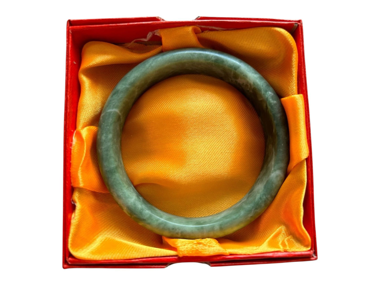 Natural Hetian Cyan Jade Happiness Success Bracelet Bangle 60 MM