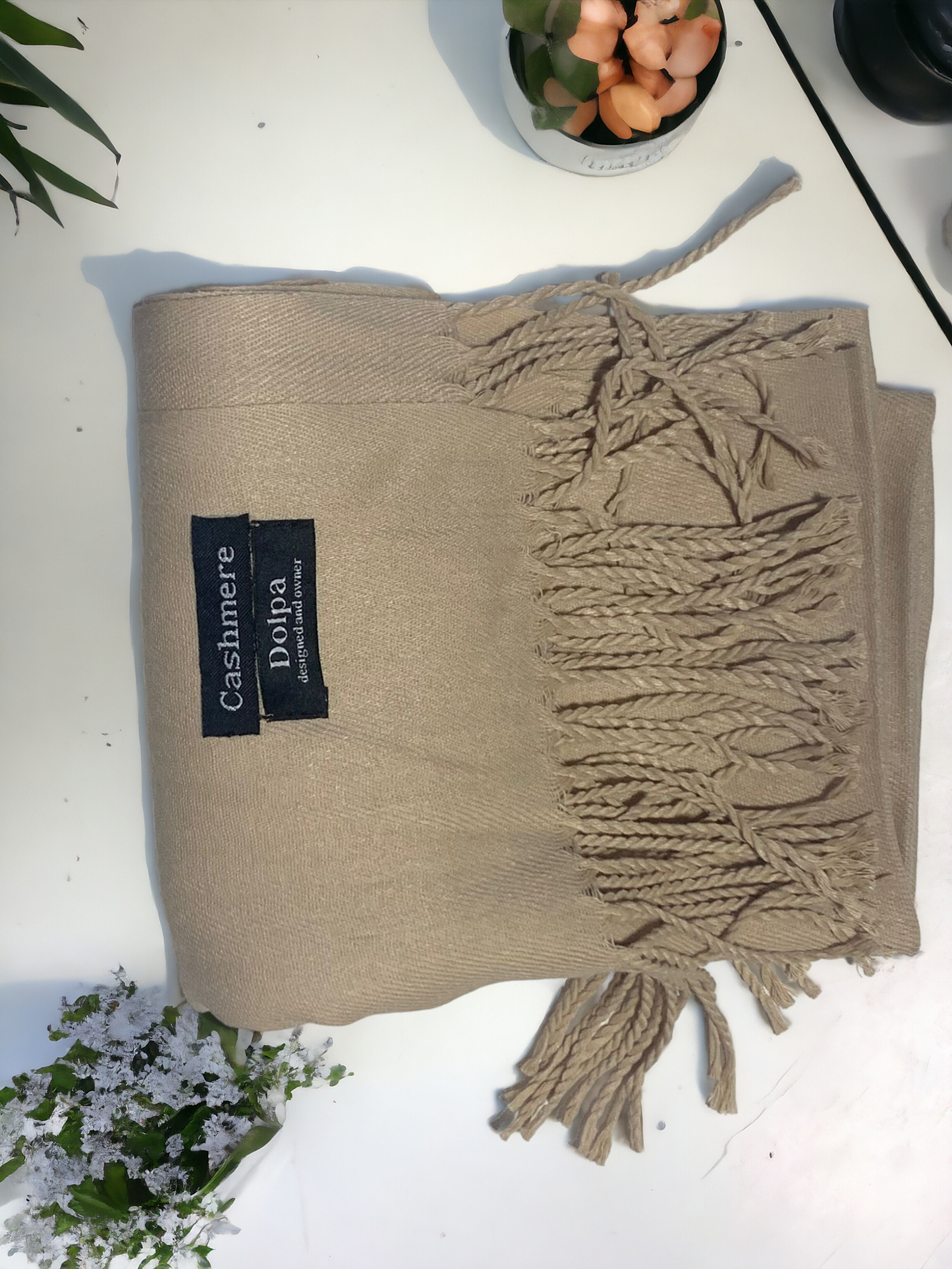 Luxury Cashmere Camel Scarf 230 Grams