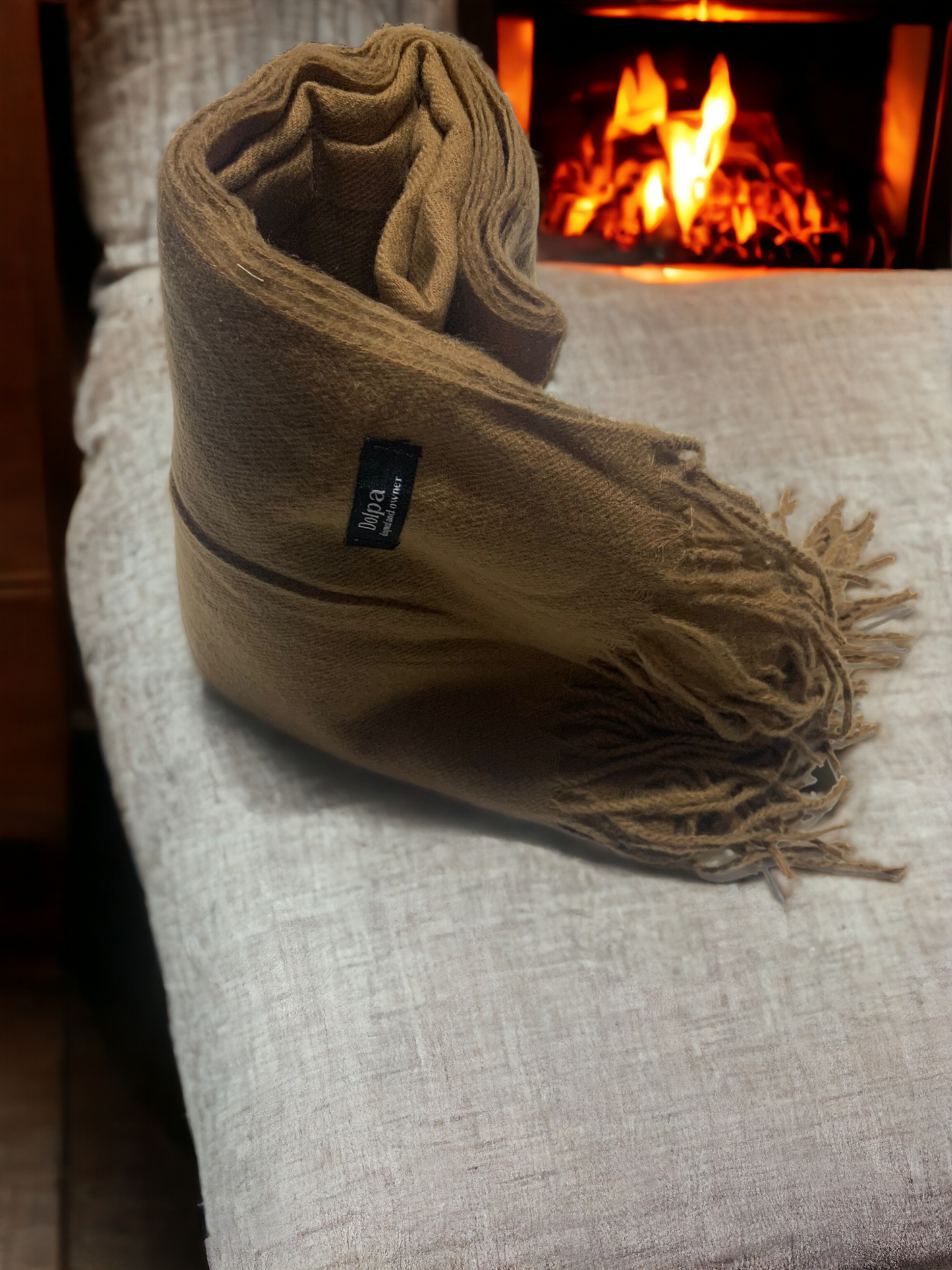 Luxury Cashmere Pashmina Dark Camel Scarf