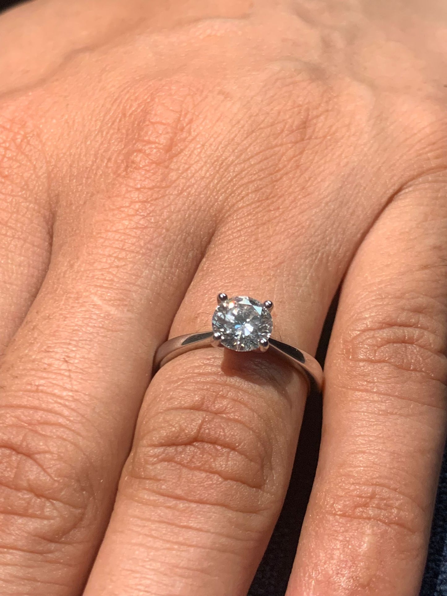 White Gold Round Brilliant Cut Lab Grown Diamond 1.00ct E/SI1 XXX