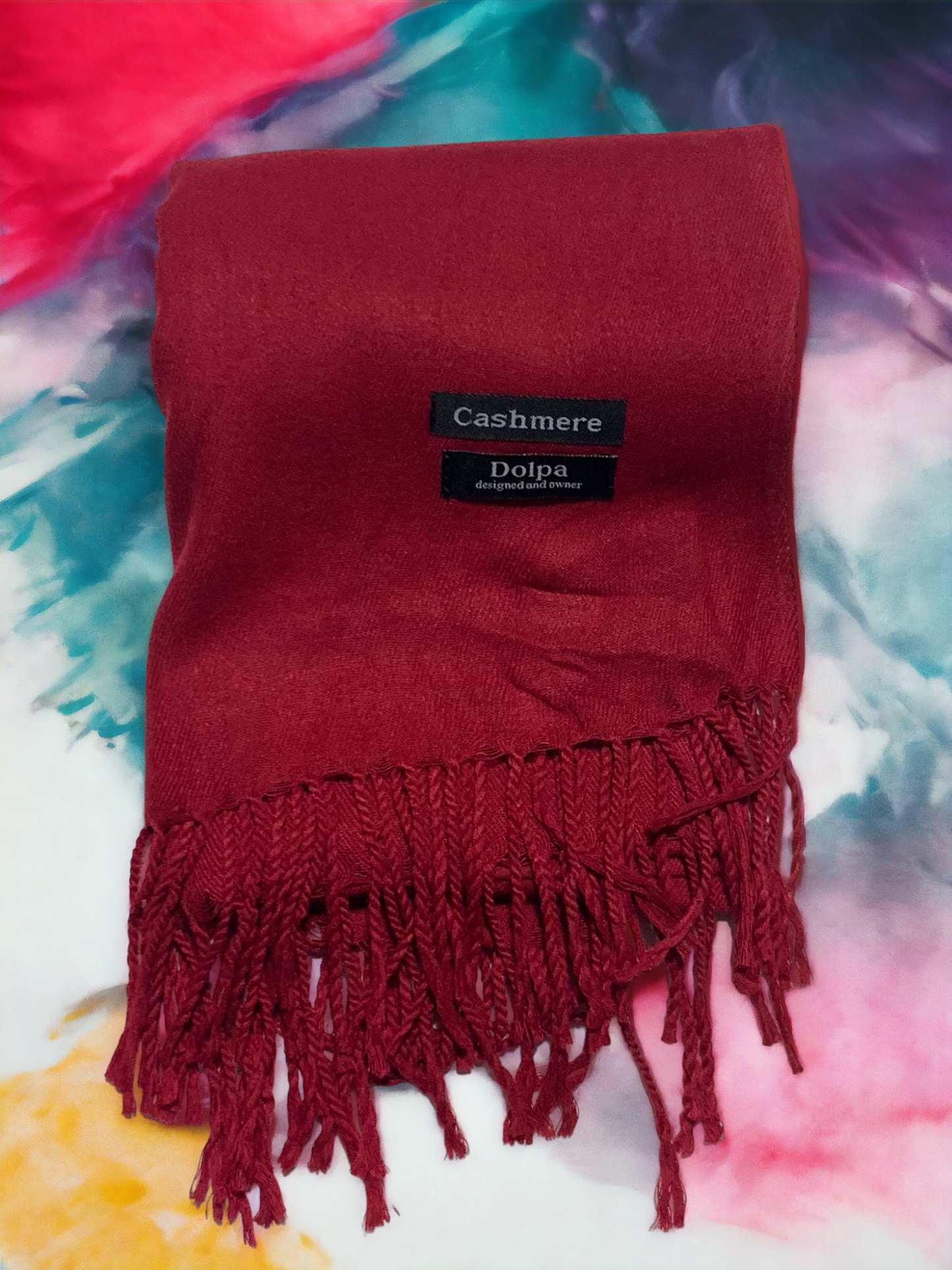 Luxury Cashmere Burgundy Scarf 230 Grams