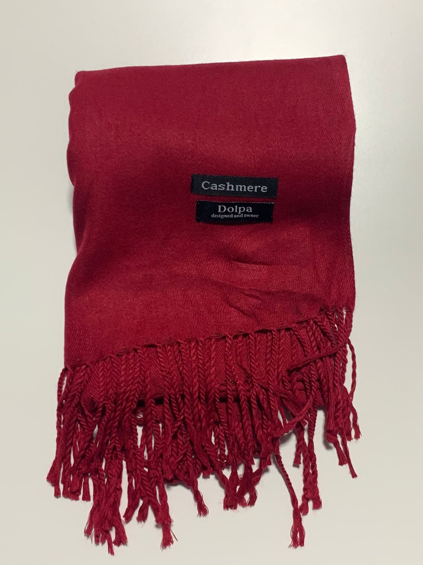 Luxury Cashmere Burgundy Scarf 230 Grams