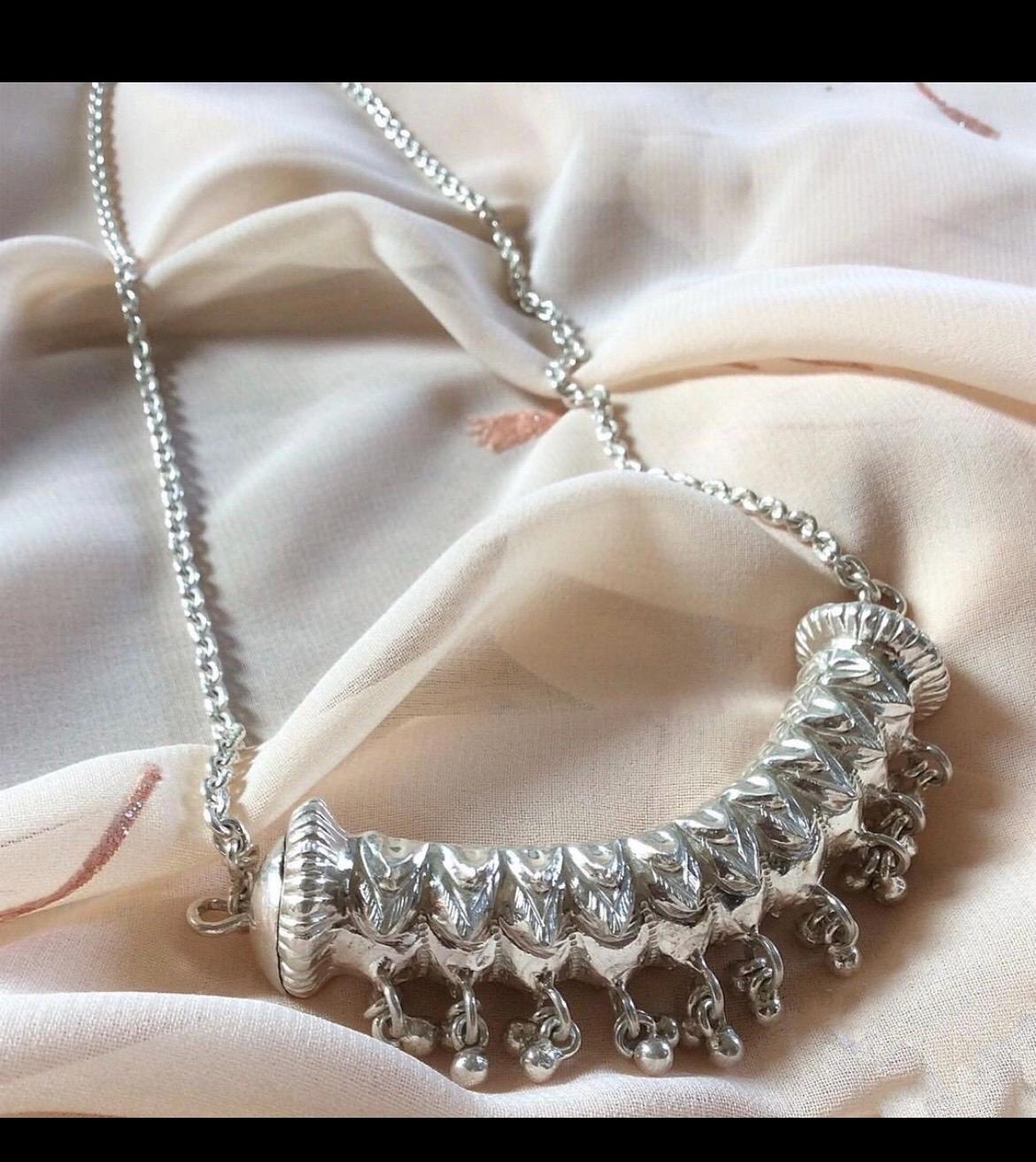 C-TILHARI Necklace | Traditional Nepali Silver Necklace | Handmade Silver Tilahari