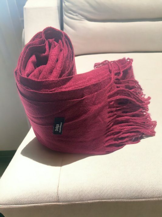 Luxury Cashmere Pashmina Red  Wine Scarf