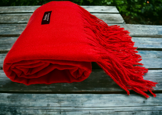 Luxury Cashmere Pashmina Red Scarf