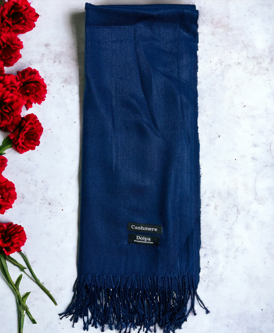 Luxury Cashmere Light Navy Blue Scarf 230 Grams