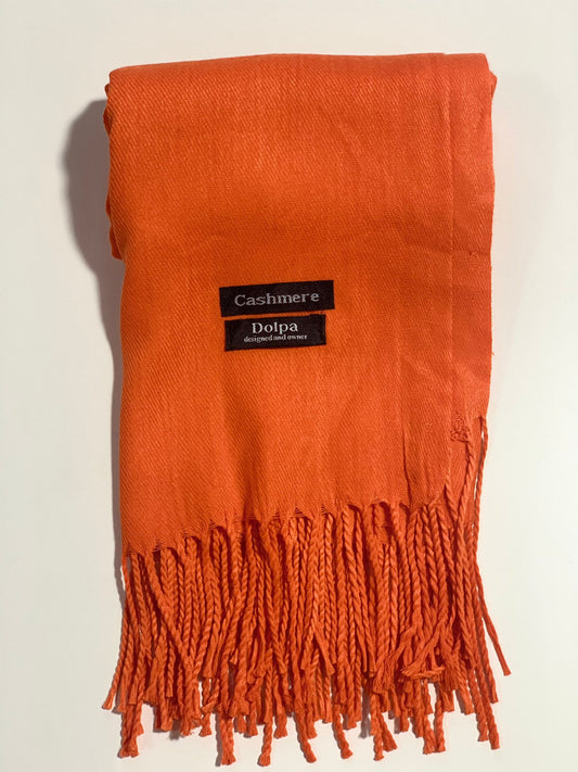Luxury Cashmere Light Orange Scarf 230 Grams