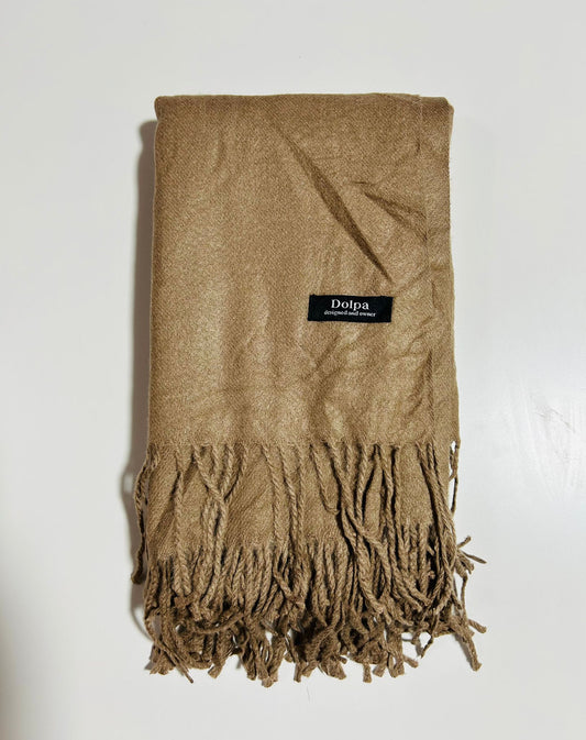 Luxury Cashmere Pashmina Light Brown Scarf