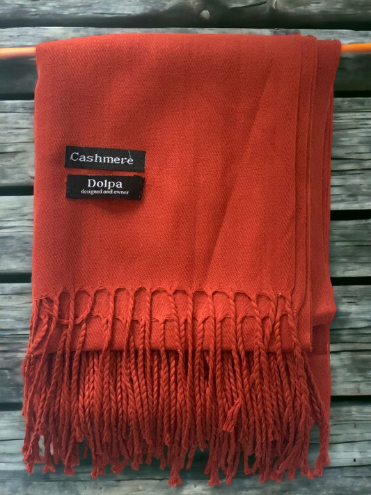 Luxury Cashmere Light Red Scarf 230 Grams