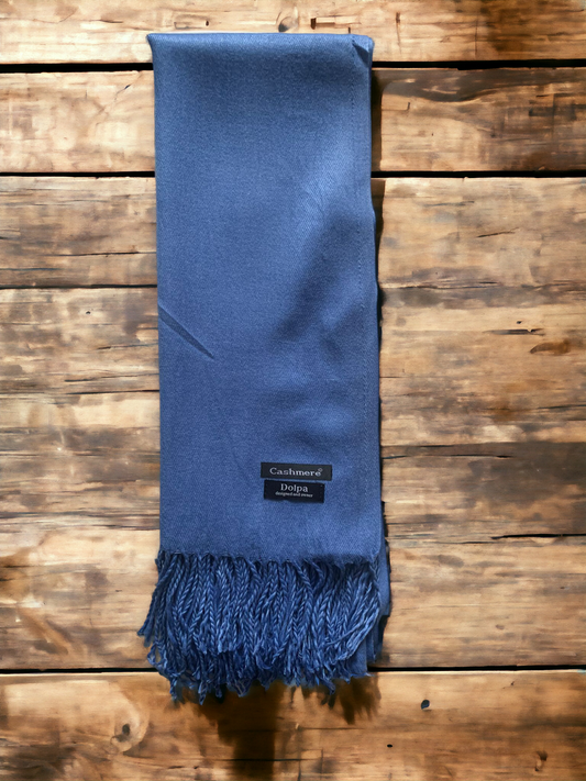 Luxury Cashmere Blue Scarf 230 Grams