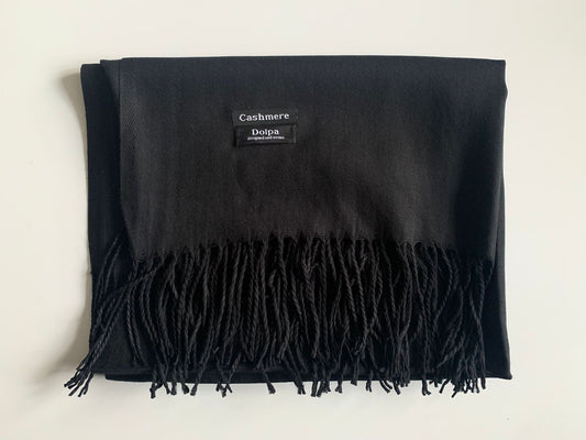 Luxury Cashmere Black Scarf 230 Grams