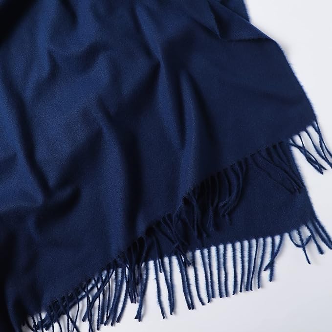 Luxury Cashmere Pashmina Navy Blue Scarf