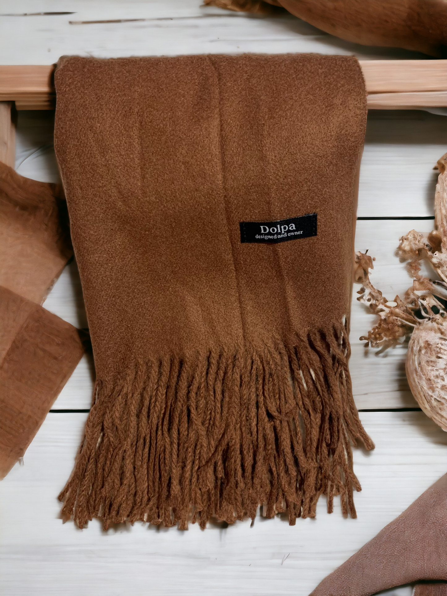 Luxury Cashmere Pashmina Coffee Scarf