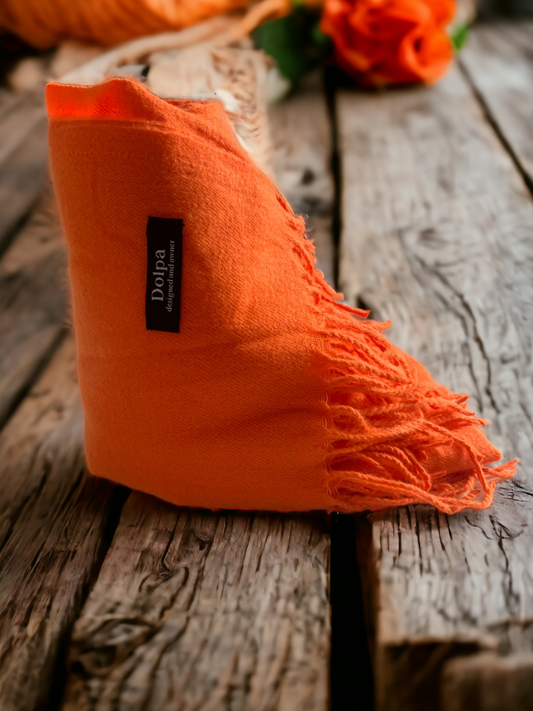 Luxury Cashmere Pashmina Orange Scarf