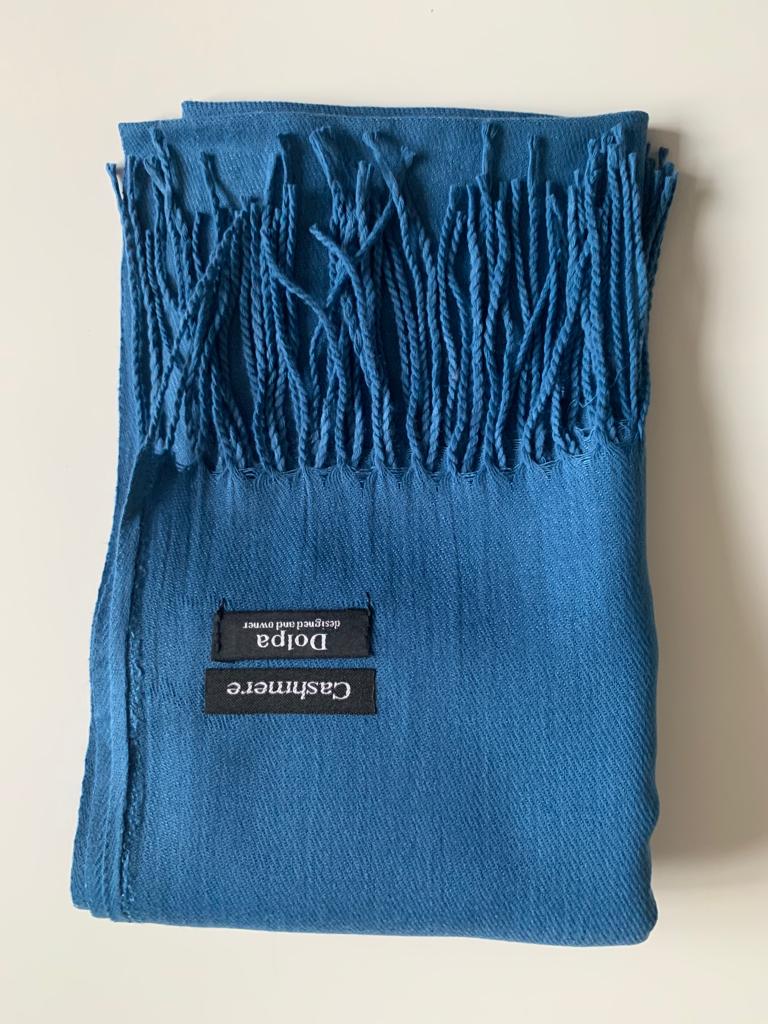 Luxury Cashmere Light Blue Scarf 230 Grams