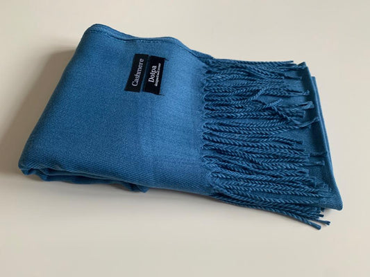 Luxury Cashmere Light Blue Scarf 230 Grams